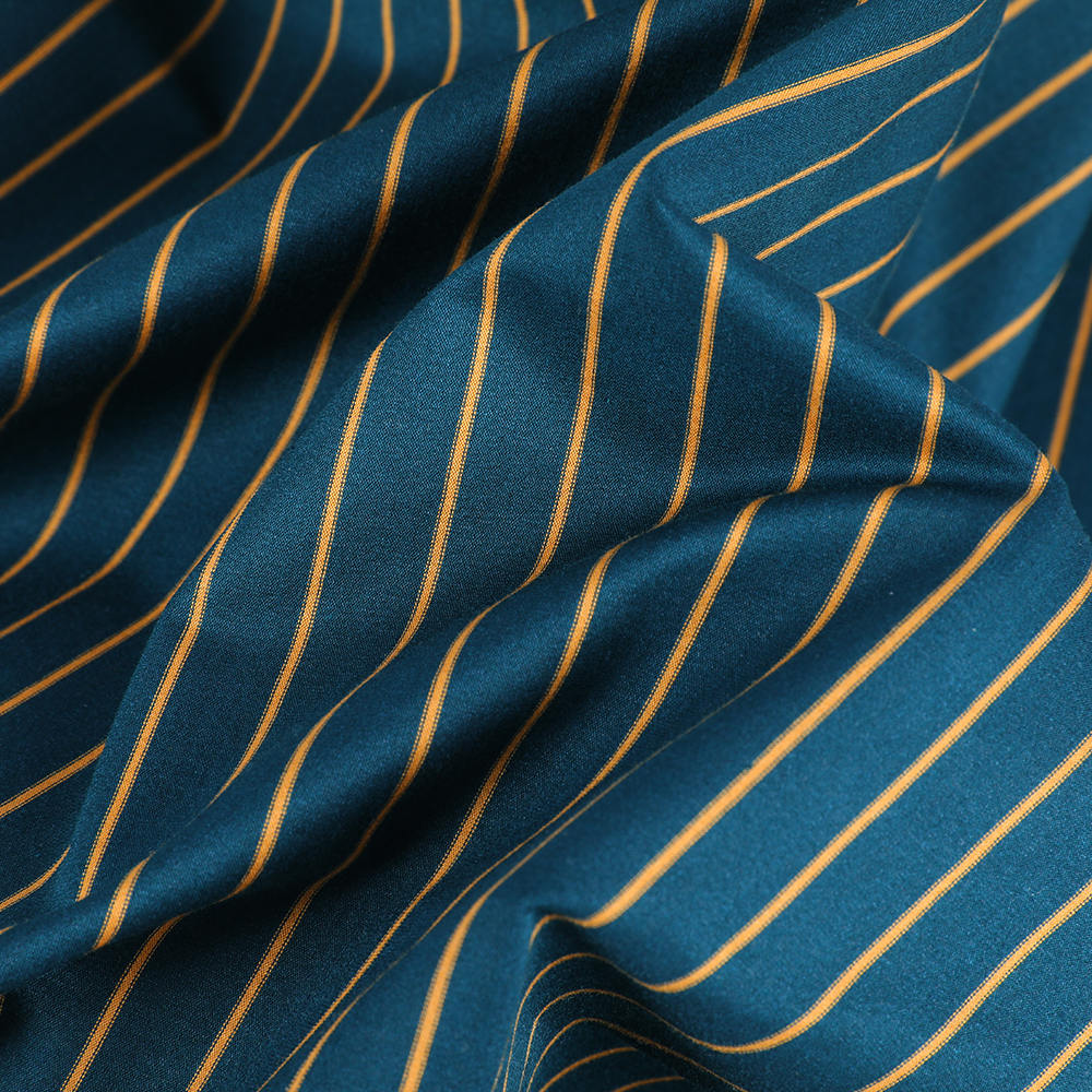 Spandex tröja hudvänlig mjuk silk bomull randig la skjorta tyg