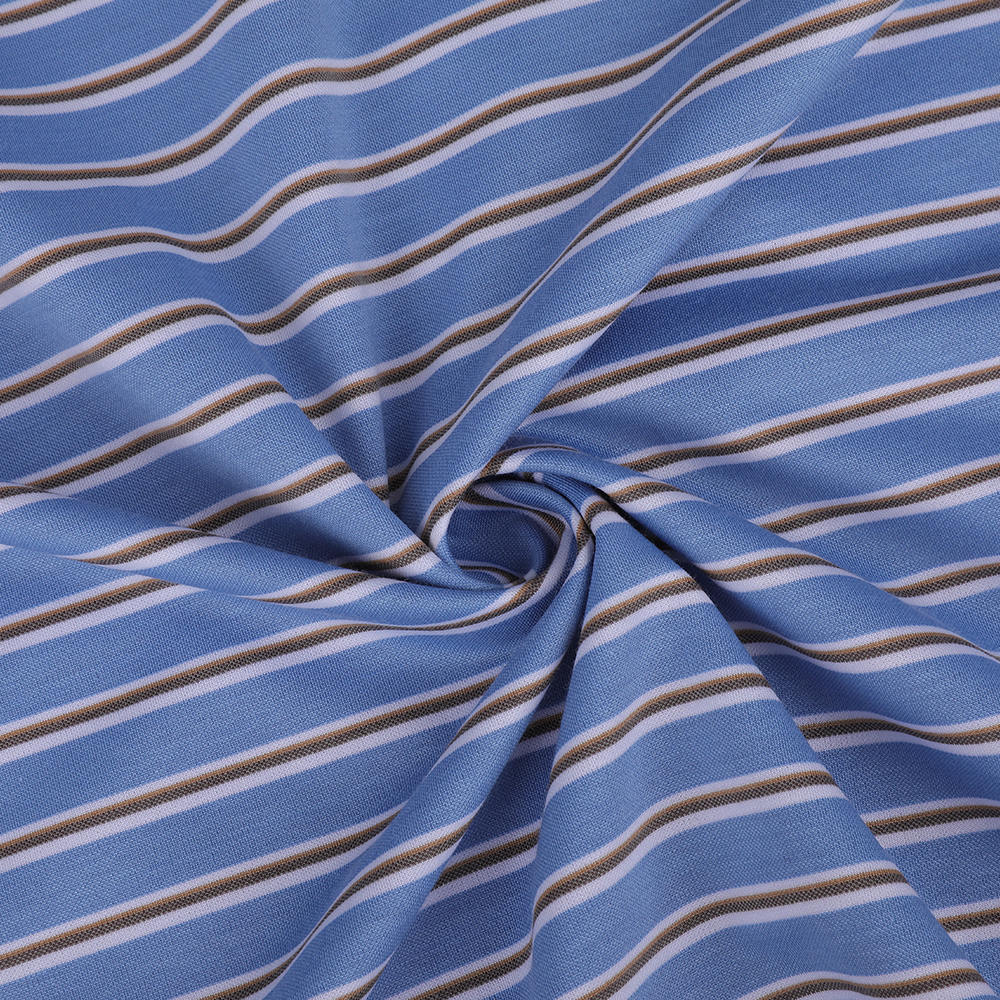 Sesame-punkt Crisp Striped Jacquard Shirt Fabric